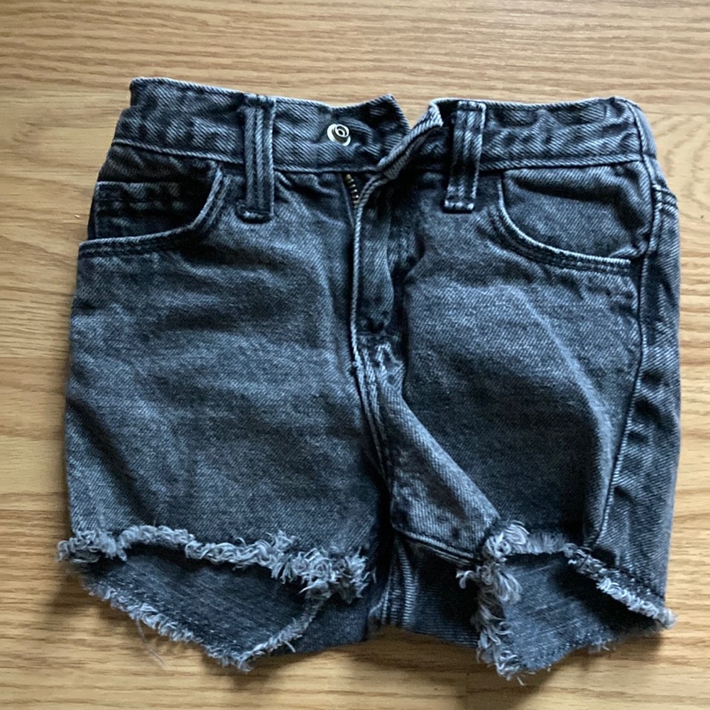 Old Navy toddler (2T) jean shorts, slouchy straight, adjustable waist, dark grey